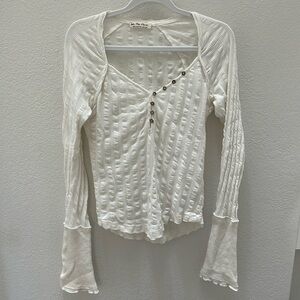 Free People long sleeve Henley shirt
